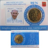 Vatikan 50 Cents 2019 Coincard Nr. 22 mit BM