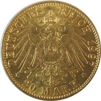 Hamburg 20 Mark 1897 Gold Jaeger 212