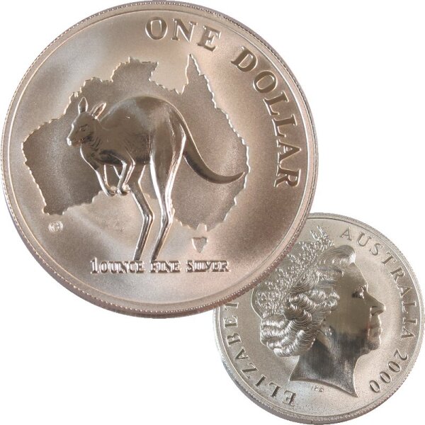 Australien 1 OZ Känguru 2000 Silber