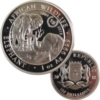 Somalia 1 OZ Elefant 2018 Silber - Jubiläum 15 Jahre