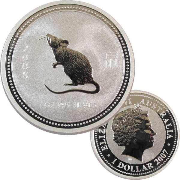 Australien Lunar I. 2008 Maus 1 OZ Silber 2007