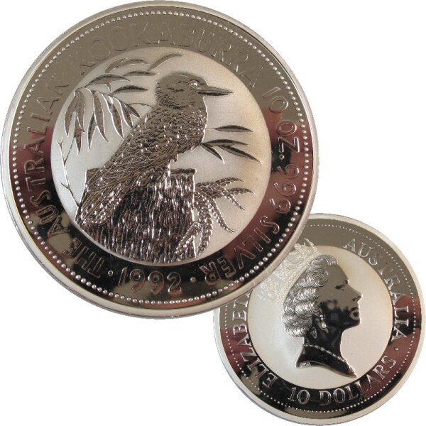 Australien 10 OZ Kookaburra 1992 Silber