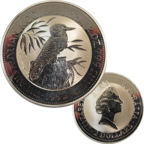 Australien 2 OZ Kookaburra 1992 Silber