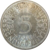 Deutschland 5 DM Silberadler 1951 D st J. 387