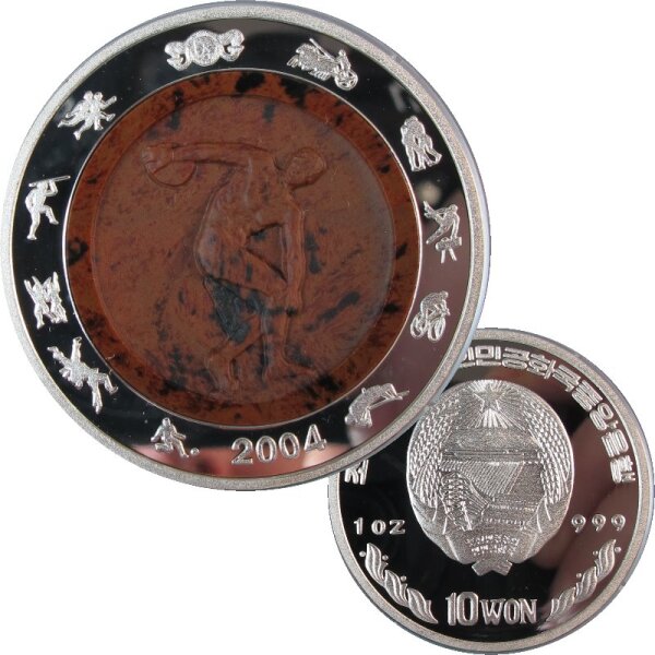 Korea 10 Won 2004 Diskuswerfer - 1 OZ Silber