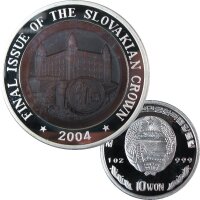 Korea 10 Won 2004 Abschied Slowakische Krone - 1 OZ Silber