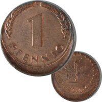 J. 380 - 1 Pfennig 1970 G Fehlprägung Dezentriert