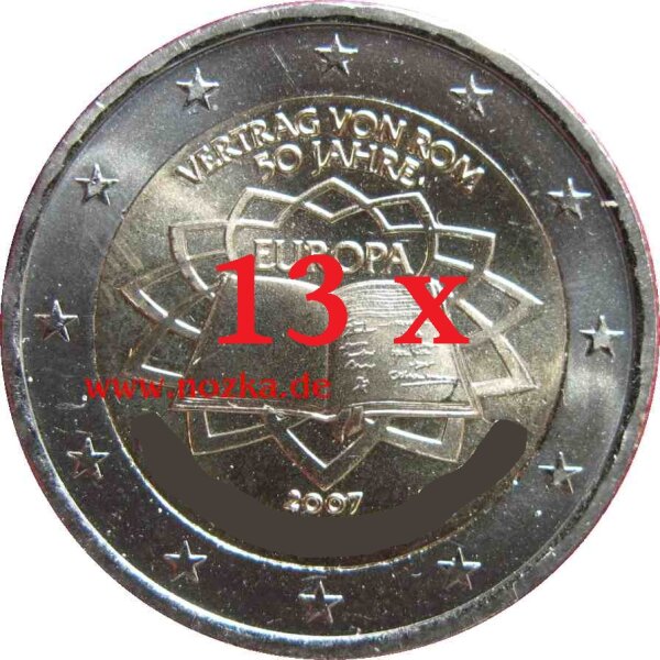 13 x 2 Euro 2007 Römische Verträge mit Deutschland