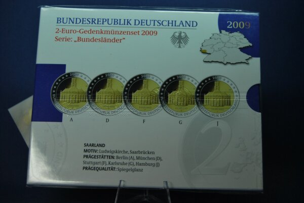Deutschland 2 Euro Set 2009 Ludwigskirche pp