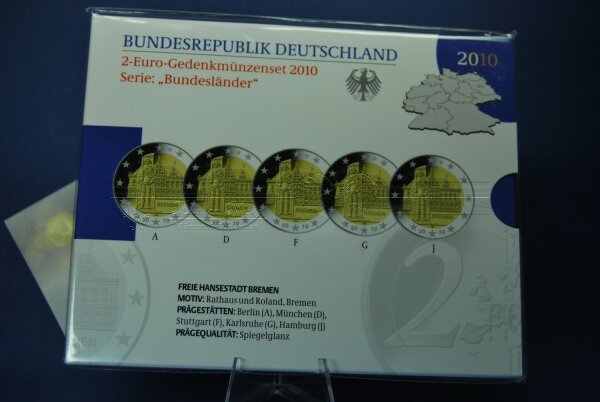 Deutschland 2 Euro Set 2010 Bremen pp